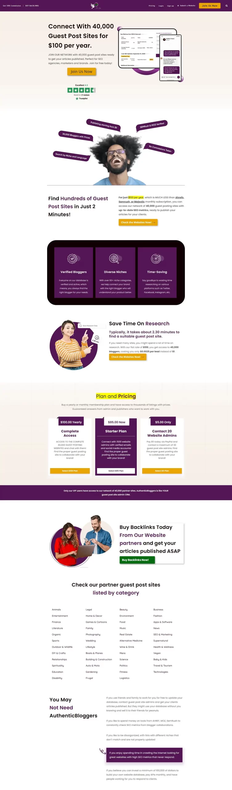 Authentic Blogger website