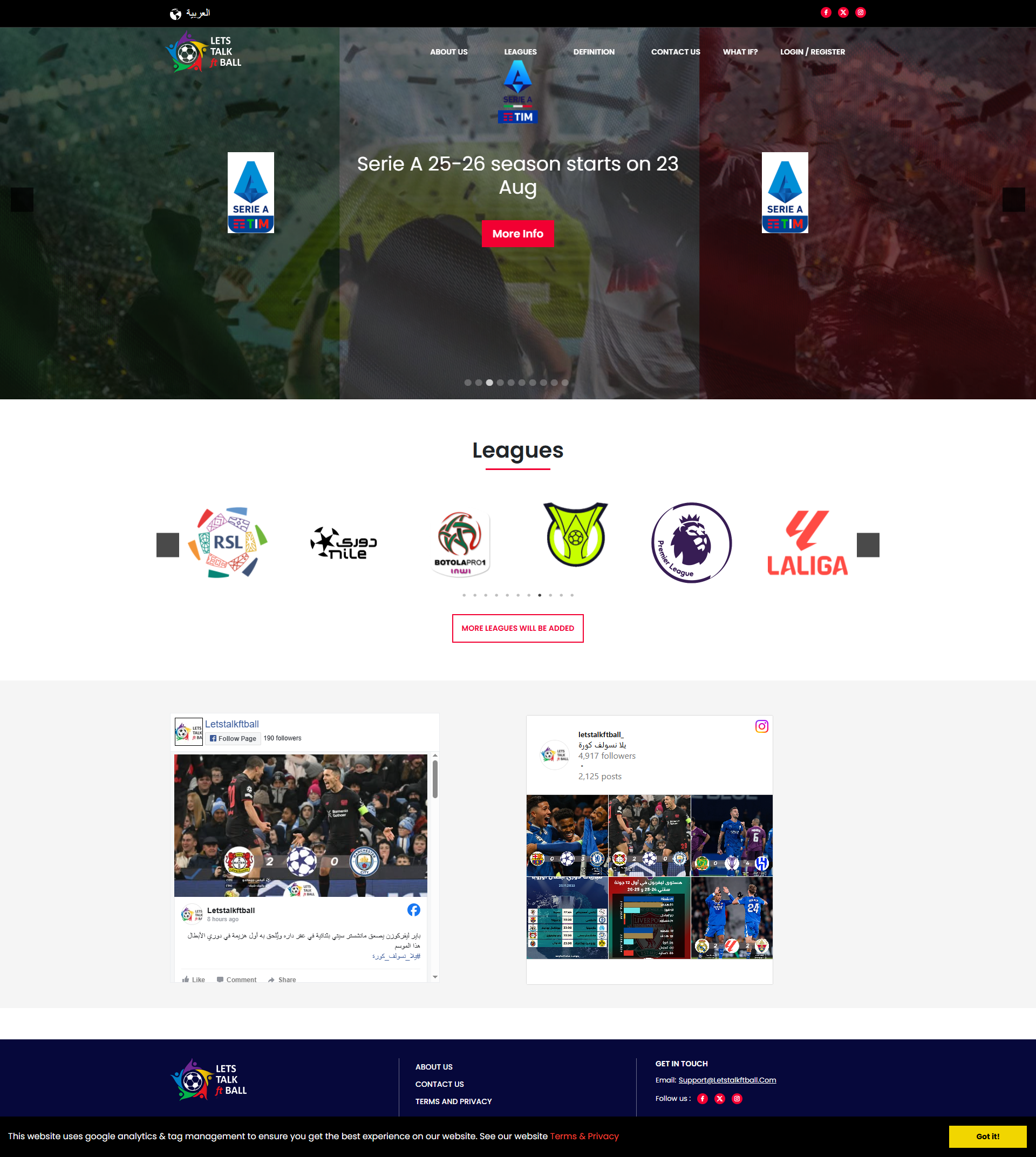 Let's Talk Football website